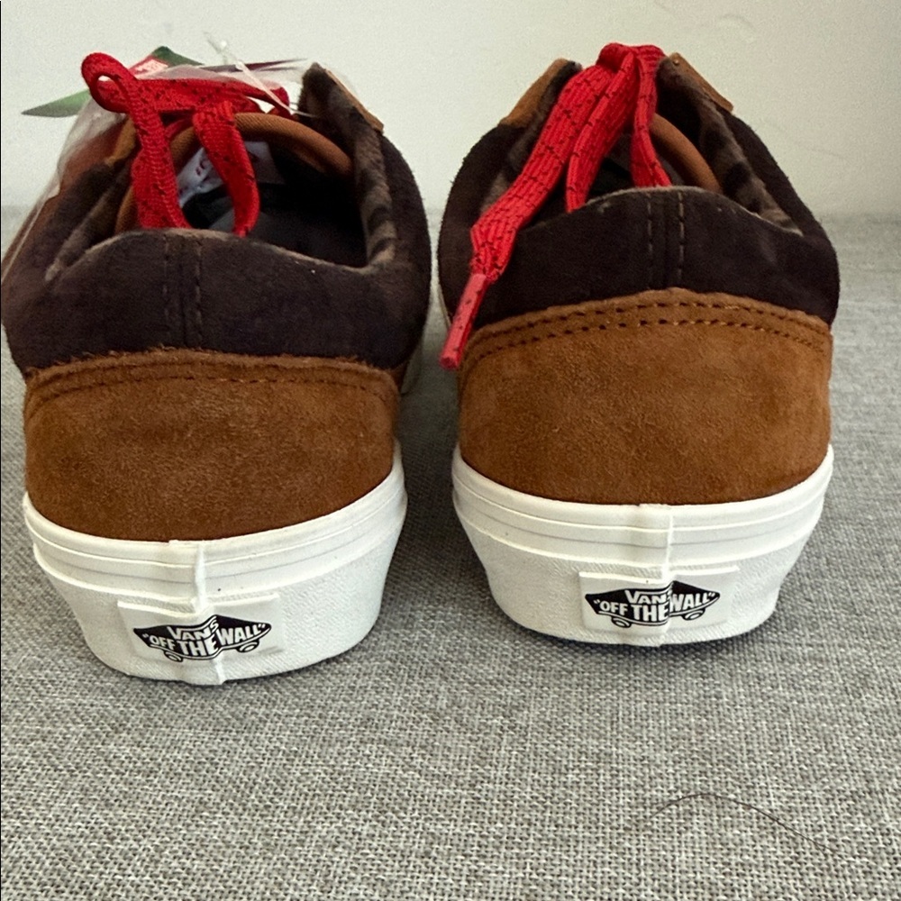 Vans Old Skool Men's Brown and Red Suede Sneakers - Picture 5 of 8